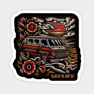 Vintage vanlife Magnet