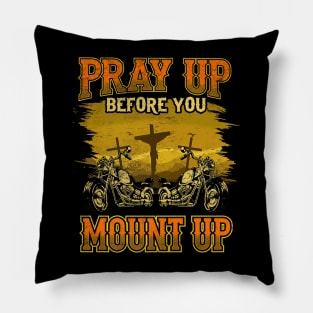 Motorcycle Cross Pray Mount Jesus Lover Pillow