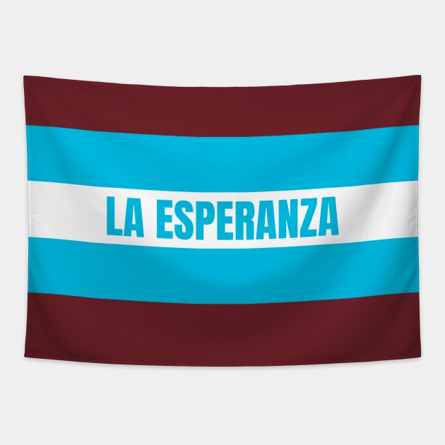 La Esperanza City in Honduras Flag Colors Tapestry by aybe7elf