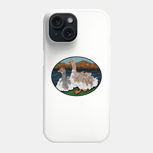 Sebastopol geese - fall background Phone Case by hammerheadryker