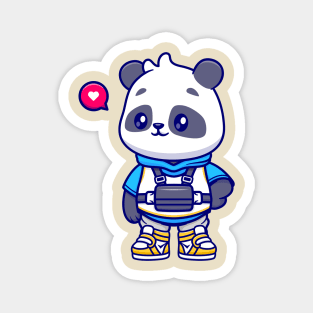 Cute Cool Panda Wearing Hoodie And Sneaker Cartoon Magnet