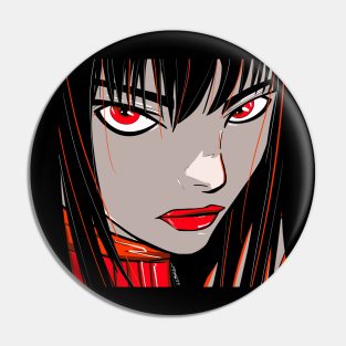 red aka crimson cyberpunk lady ecopop lust women art Pin