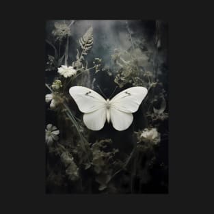 gothic white butterfly in ruins T-Shirt