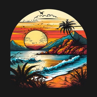 Sunset on the beach T-Shirt