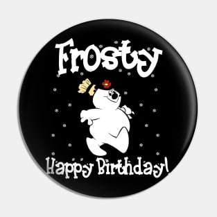 Happy Birthday Snowman Pin