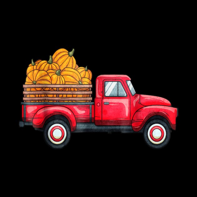 Cute Pumpkin Truck T Shirt Gift Halloween Pumpkin Truck by klausgaiser