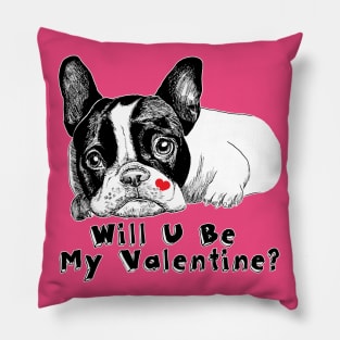 French bulldog on Valentine's day Pillow