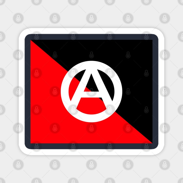 Anarchy Circle-A on Anarcho-Syndicalism Colors Magnet by SolarCross