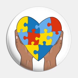 Asperger's Syndrome Heart Colorful Puzzle Pin