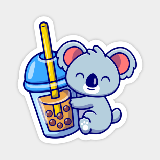 Cute Koala Hug Boba Milk Tea Magnet