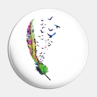 Feather and birds Pin
