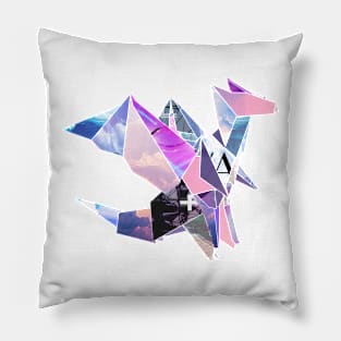 Vaporwave Origami Dragon Pillow