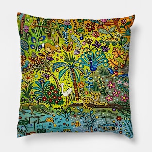 Crazy Jungle Doodle Pillow