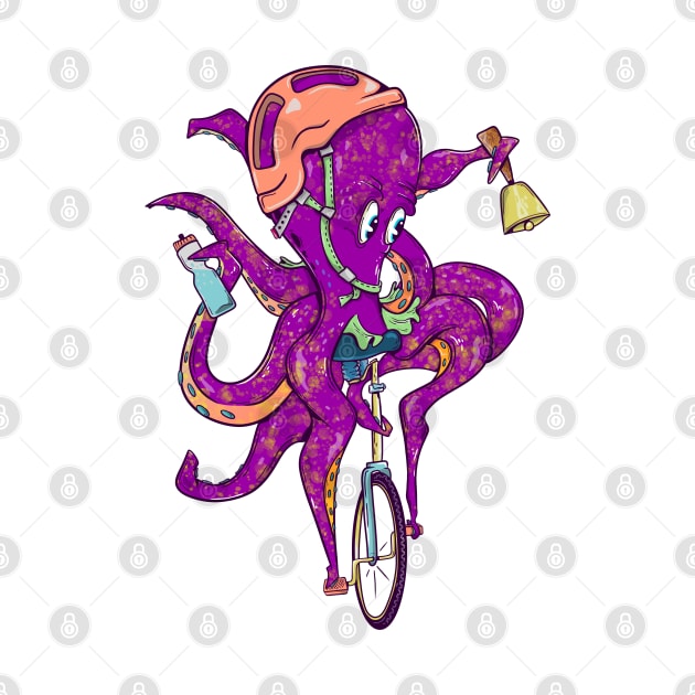 Octopus riding a unicylce by mailboxdisco