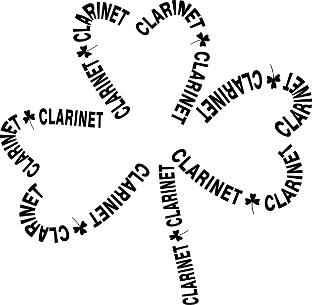 Clarinet Text Shamrock Kids T-Shirt by Barthol Graphics