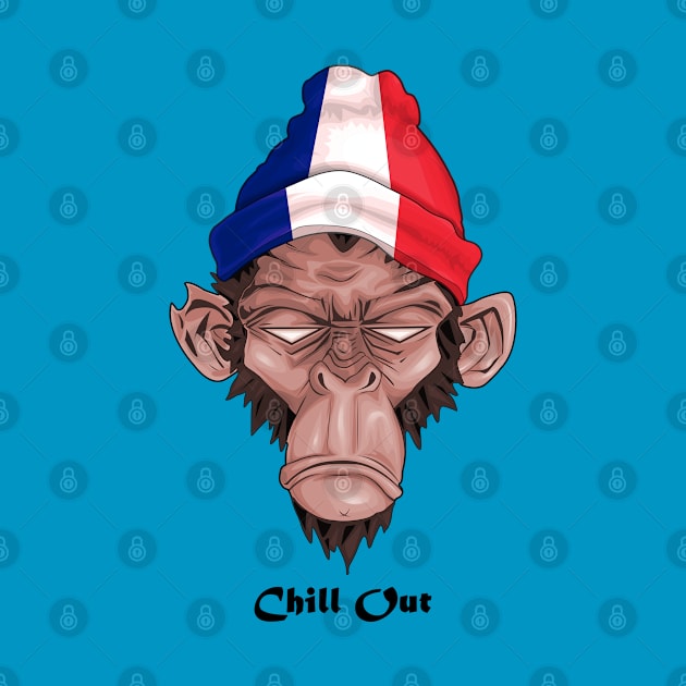 Chill Out ( Drawing For A Monkey With A French Flag ) ( Français ) by Ghean