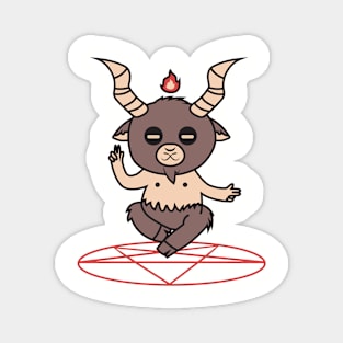 Cute Little Satan Goat over Pentigram Magnet