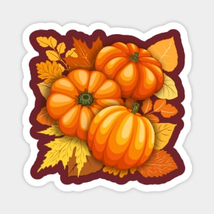 Pumpkins and Autumn Leaves Party Magnet