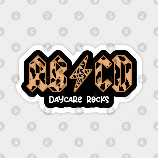 Funny Daycare Teacher ABCD Rock Daycare Rocks Magnet by Vixel Art