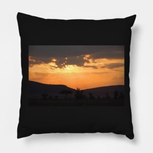 Dry Season Sunset, Serengeti National Park, Tanzania Pillow