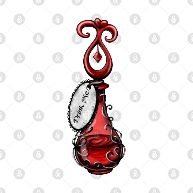 Red Magic Drink Me Bottle by DeneboArt