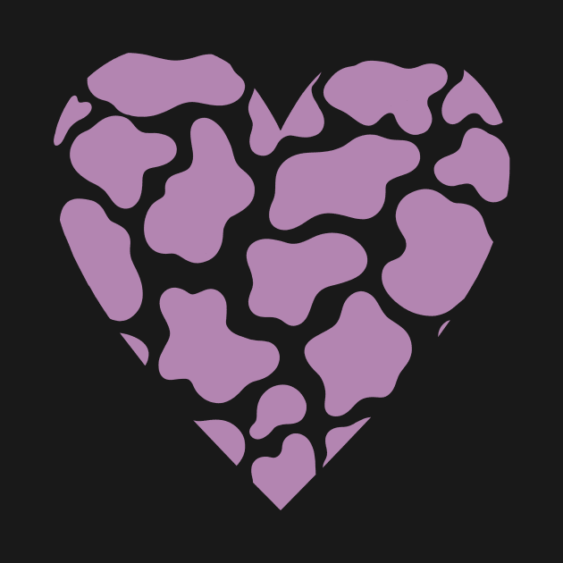 Cow Print Purple Heart Design by jillell