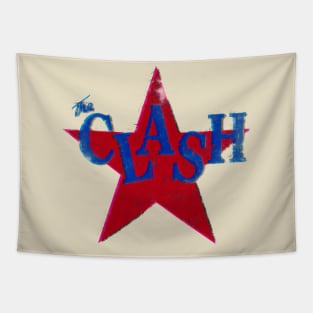 the clash distressed star graphic Tapestry