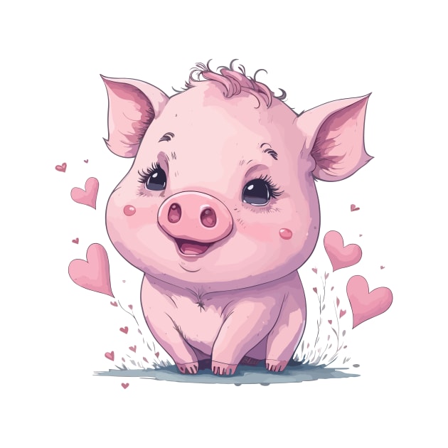 Minimal Cute Baby Pig by Imagination Gallery