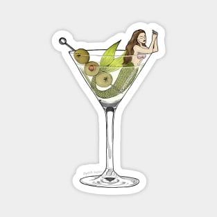 Martini Mermaid Magnet