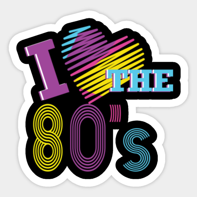 80's Line Art Heart - 80s Fashion - Sticker | TeePublic