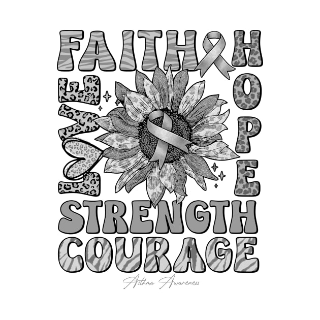 Asthma Awareness - Sunflower strong faith love by Gost