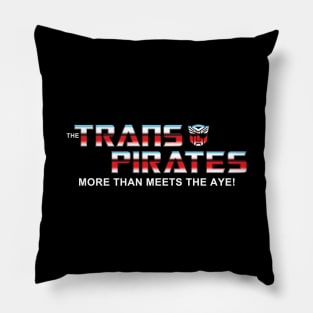 Transpirates Funny 80's Robots Cartoon Logo Parody Pirates Funny Sayings Pillow