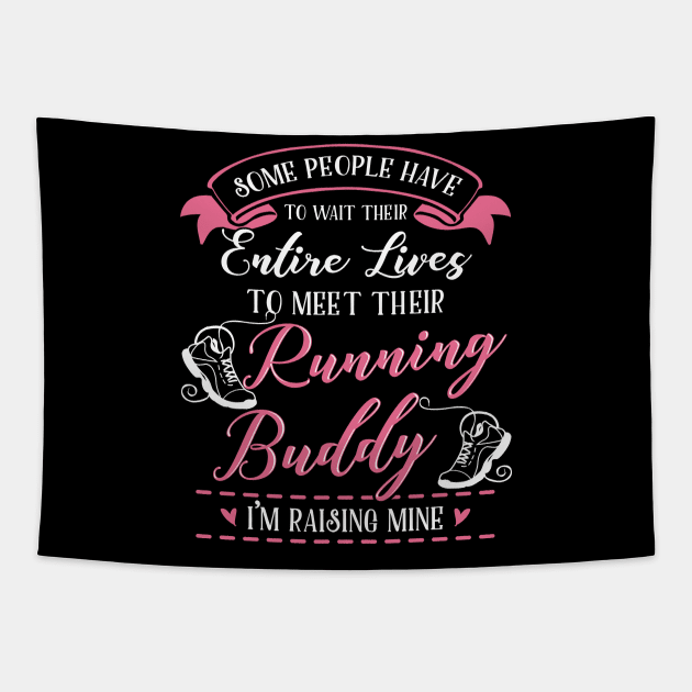 Running Mom and Baby Matching T-shirts Gift Tapestry by KsuAnn