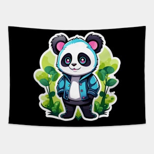 Panda Illustration Tapestry