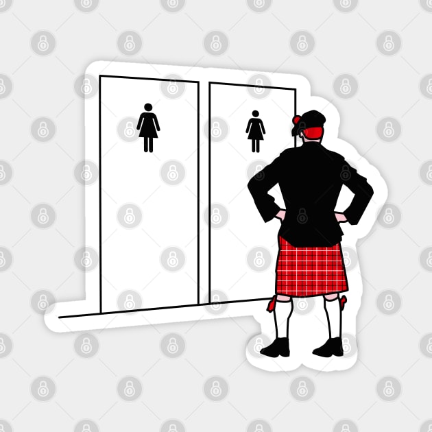 Meanwhile In Scotland Funny Scottish Kilt bagpipe Magnet by LaundryFactory