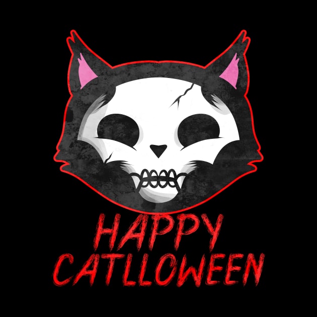 Corpse Paint Cat Happy Catlloween Cat Halloween by SinBle