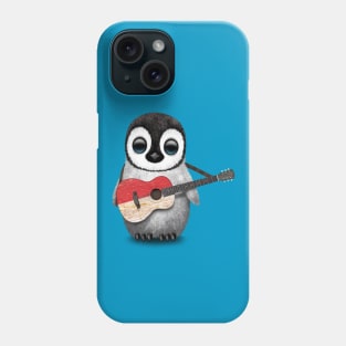 Baby Penguin Playing Indonesian Flag Guitar Phone Case