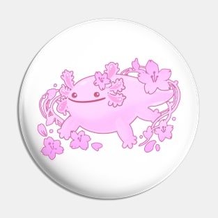 pink sakura axolotl Pin