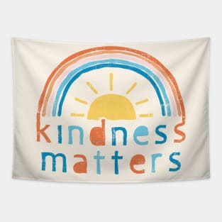 Kindness Matters. Typography Design with Rainbow Tapestry