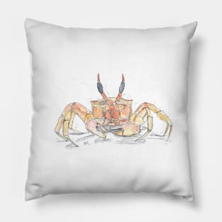 Red ghost crab illustration Pillow