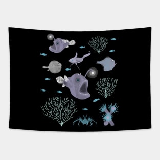 Deep Sea Fish and Plants Tapestry