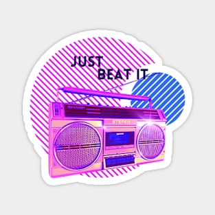 Just Beat It 80's Boom Box Magnet