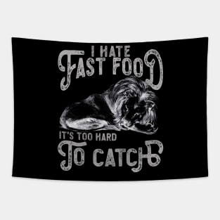 I Hate Fast Food, It's Too Hard To Catch - Lion Sketch Tapestry