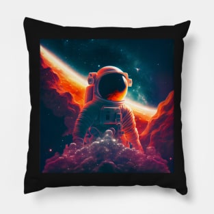 Astronaut stares into the galaxy Pillow