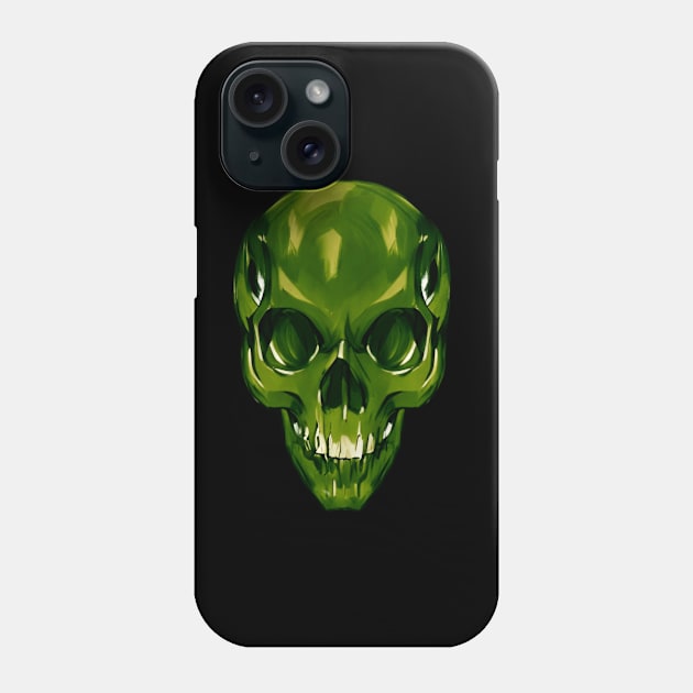 green skully Phone Case by Violent Prophet