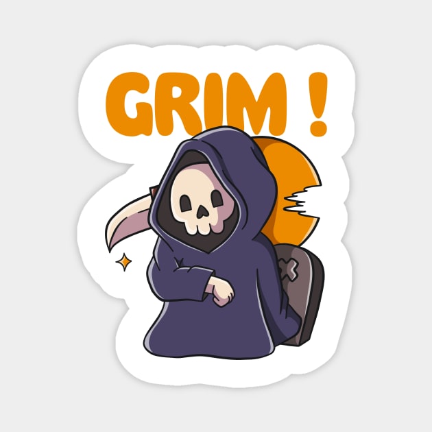 GRIM REAPER CARTOON Magnet by danarrr