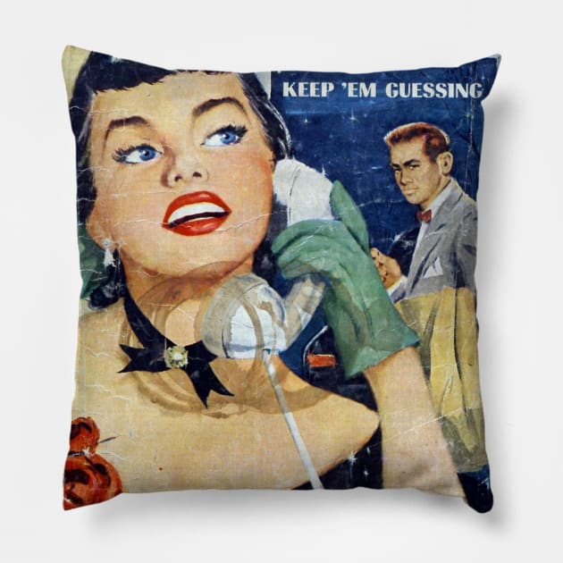 Vintage Romance Comic Book Cover - Boy Meets Girl Pillow by Slightly Unhinged