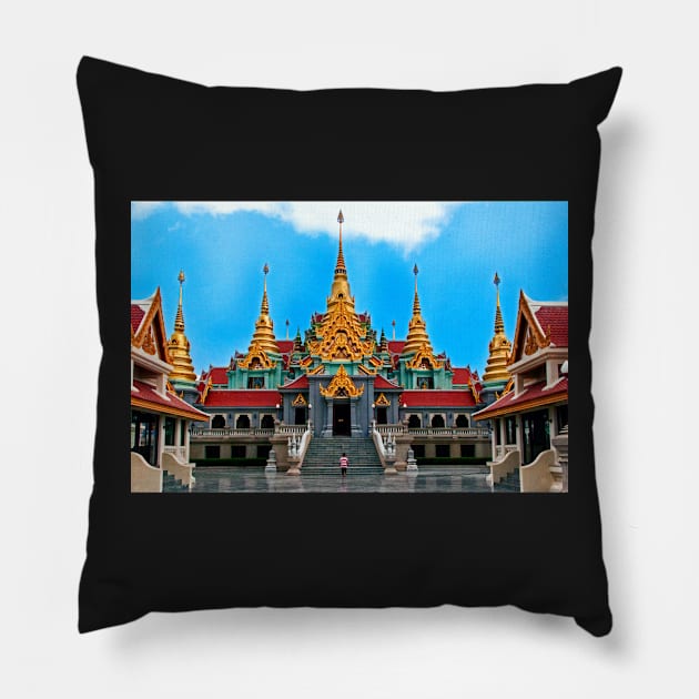 Wat Tan Sai Chedi near Ban Krut Thailand Pillow by bulljup