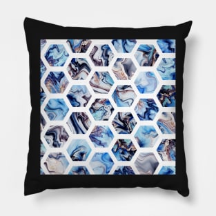 Marble hexagons Pillow