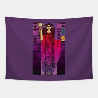 Art nouveau lady 3 (red on purple) Tapestry